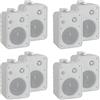 McGrey One Control WH MKIII Casse Acustiche 4 Coppie - Diffusori Compatti 10W RMS, Woofer 4, Tweeter 0,5 - Supporti Montaggio Parete Inclusi - Bianco, per Studio, Installazione, HiFi.
