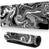 FANSU Fluido Astratto 3D Tappetino Mouse, Tappetino Mouse XXL/XL/L, Tappetino Mouse Gaming con Base Gomma Antiscivolo e Bordi Cuciti, Mouse Pad per Ufficio e Casa (1000x500mm,Grigio)