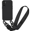 MBSLFY Cover Cordino per Samsung Galaxy A53 5G Custodia con tracolla, Regolabile Cellulare con Collana TPU Corda Silicone con Practical Stylish Custodia telefono - Nero