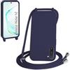 WenBaby Cover Compatible con Samsung Galaxy Note 10,Cellulare Girocollo Custodia con Cordino TPU Corda Silicone Case Bumper per Samsung Galaxy Note 10 Custodia, Blu navy