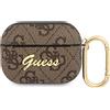 CG MOBILE Guess GUAP4GSMW Custodia per AirPods Pro, marrone 4G Script Metal Collection