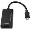 Fdit Adattatore da Micro USB a HDMI, Adattatore da 1080P da USB a HDMI Adattatore Video HDMI a 5 Pin per Audio Stereo a 8 canali per Smartphone Android, Adatto per , HTC, , Nero