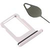 OnlyTech - Vassoio/Supporto Doppia Scheda SIM di Ricambio per iPhone 12 Bianco Dual - con Guarnizione installata + Strumento di Estrazione