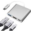 OcioDual Adattatore USB 3.1 Tipo C Maschio a USB Tipo a E Uscita HDTV Femmine Trasferimento Dati Audio Video Argento Cavo Convertitore Convertitore Adattatore Multiporta USB Tipo C 3.1
