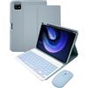 HLTOOP Custodia con Tastiera per Xiaomi Pad 6/6 PRO, Tastiera Wireless Retroilluminata Staccabile con Copertura Protettiva Magnetica, Mouse,Blu
