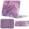 FFBOFFC Cover per Nuovo MacBook Pro 14 Pollici 2025-2021 Modello A2442 A2779 A2918 A2992 A3112 A3185 A3401 con Touch ID, Plastica Custodia Case & Copritastiera & Borsa, Marmo viola dorato