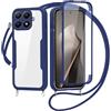 FERLAN Cover per Xiaomi 15T Pro con Cordino, 360 Gradi Antiurto Custodia con Protezione Schermo Integrata Trasparente Rugged TPU Bumper Doppia Protettiva Cover per Xiaomi 15T Pro -Blu