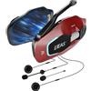 vFound X10 Sistema Bluetooth per Caschi Motociclistici con Intercom,Mesh 4.0 + Intercom di Gruppo 5G,Condivisione Musicale e Impermeabilità IP67 per Chat di Gruppo fino a 10 Centauri (Rosso)