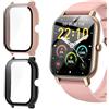 Blueshaweu Custodia protettiva in policarbonato, durezza 9H, design speciale per smartwatch Nerunsa P66D/Aptkdoe P66D/Dotn P66D/Ddidbi P66D, 5 pezzi con pellicola protettiva in vetro da 1,85