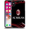 Head Case Designs Licenza Ufficiale AC Milan Curvato Modelli Cresta Custodia Cover Dura per Parte Posteriore Compatibile con Apple iPhone X/iPhone XS