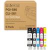 MyllNew Cartucce D'inchiostro TS6350 PGI-580 CLI-581 Compatibili Con Le Stampanti Per Canon TR7550, TR7650, TR8550, TS6150, TS6151, TS6250, TS6251, TS6350, TS6351, TS705, TS8150, TS8151 5 Color Set