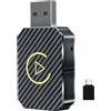 LYEAA Wireless Carplay Auto Adattatore USB Car Dongle Plug & Play Smart AI Box BT WiFi for Wired CarPlay/Andriod Auto Auto