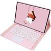 JZCZMCE Custodia con Tastiera per Samsung Galaxy Tab A7 10.4'' 2022/2020 (SM-T500/T505/T507), Tastiera Wireless Staccabile con Touchpad Intelligente, Custodia Sottile con Supporto per S Pen,Rosa