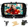 HYMLMY Autoradio compatibile per Fiat 500 2016-2019 con lettore wireless Android Auto,touch screen da 7 pollici 2 Din per autoradio,supporto Bluetooth/Fm/Wifi/Gps/Mirror Link (WIFI 2+32+carplay)