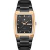 WWOOR Orologi quadrati da uomo in acciaio inossidabile orologio quadrato con data originale impermeabile analogico al quarzo moda business casual orologio da polso, B437-US-BlackRG, Cronografo