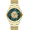 Guess Monarch GW0958G2 - Orologio da polso da uomo, con cinturino in acciaio inox color oro, vetro minerale, quadrante verde, 3 bar, diametro cassa: 44 mm