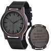 LMWOOD Orologio personalizzato per uomo analogico al quarzo inciso orologio casual in legno orologio personalizzato per testimoni dello sposo per lui, Ebano03, Bracciale
