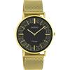 Oozoo Orologio da donna vintage piatto con cinturino in metallo milanese in acciaio inossidabile con paillettes nel quadrante 40 mm, C20137 - Oro/Nero/Oro, groß, Bracciale