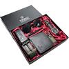 Topzilly Set regalo da uomo in pelle di alta qualità, orologio da polso al quarzo, cintura, portachiavi, occhiali da sole, portafoglio, penna, San Valentino, festa del papà, Natale, regalo di
