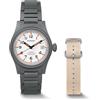 BODERRY Orologio uomo 38mm in titanio, automatico, militare, funzione giorno/data, impermeabile 100M, cinturino in nylon, movimento giapponese NH35 e corona a vite — LANDMASTER