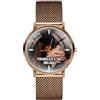 EREMITI JEWELS Orologio da polso Unisex personalizzato con quadrante in rilievo effetto 3D - M STEEL WATCH - personalizzabile con foto immagine logo brand testo idea regalo (Oro Rosa)