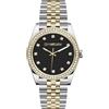 FREDDY Orologio da Polso Donna Joy, Joy Orologio da Donna Cinturino in Acciaio, Cassa Tonda 30 mm - Bicolore Nero Gemme
