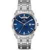 Bulova orologio uomo acciaio day date quadrante blu brillante 96c125