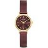 Eastside Orologi da donna lega metallica oro giallo quarzo 3 ATM | Acciaio inox cinturino, bordeaux, milanese, quadrante bordeaux, vetro minerale, orologio da polso, orologio alla moda