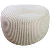 Relaxdays Pouf Relaxdays, Corda, HxP: 25 x 35 cm, Imbottitura in polistirolo, Cuscino Rotondo da Terra, hocker, Pouf, Beige