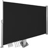tectake® Tenda Frangivento a Scorrimento con Cassonetto in Alluminio, Paravento Estraibile Esterno, Frangivista con Meccanismo Automatico, Protezione Solare e Privacy, 160x300 cm - Nero