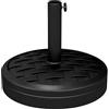 Outsunny Outusnny Base per Ombrellone da 18 kg con Manovella Girevole e Design Intrecciato, Basamento per Ombrellone in Metallo, HDPE e Cemento, per Pali di Ombrelloni da Ø38/48 mm, Ø45x36 cm, Nero