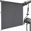 tectake® tenda da sole verticale a rullo, con manovella, protezione UV, impermeabile resistente al vento, frangivista balcone, terrazzo, fissaggio a parete, privacy - Nero, 200 x 250 cm