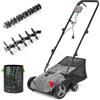 LEHMANN Alyssum Scarificatore Arieggiatore Elettrico 2 in 1, 1500 W, Larghezza di Lavoro 32 cm - Regolazione Profondità 4 Livelli, 3000 giri/min, Cesto 30 L, Rulli con Lame e Aerazione, Grigio