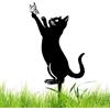 Rurunklee di Gatto Nero - Statue da Giardino in Metallo con Simpatiche Statue Decorative per Prato - Decorazioni di Pregevole Fattura