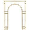ZENGRICE Arco di nozze dorato, doppio arco in metallo, supporto per cerimonia in metallo dorato, design moderno e assemblaggio rapido, ideale per cerimonia di matrimonio, compleanno, decorazione