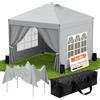 Huracan Waterproof Folding Gazebo 3x3m, pieghevole con pareti laterali, con sacchi di sabbia, stabile, regolabile in altezza, protezione UV, gazebo da giardino, per terrazza, mercato, festival