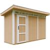 TIMBELA Casetta da Giardino di QUALITÀ PREMIUM 4,3m²-L161xW411cm-con Pavimento, Tegole Bituminose,Set di Vernici-Costruzione con pannelli LP Smartside - Capanno da giardino - TIMBELA M902- Harvest Honey