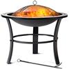 GARDEBRUK® Braciere Rotondo Fuego da Esterno Mosaico 76x76cm Parascintille Camino da Giardino Stufa Caminetto Patio