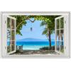 MuchoWow© Póster De Jardín 90x60 cm Terraza Exterior Accesorios Jardin Decoracion Pared Decorativa Balcon Wall Decoration Posters Decorativos Vista - Árbol - Mar - Palmera - Colinas - Playa