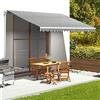 Annlera Tenda Da Sole 450x300 cm Da Balcone Estensibile Da Esterno Parasole Autoportante a Bracci - Antracite e Bianco