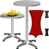 Casaria® Tavolo Alto da Bar 2in1 con Copritavolo Regolabile 70 cm / 115 cm in Alluminio Rotondo Ø60cm Resistente per Giardino Bistro Tavoli da Birreria Feste Ricevimento