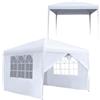 Aufun Gazebo pieghevole, 2,5 x 2,5 m, impermeabile, pieghevole, con 4 pannelli laterali, protezione UV per feste, matrimoni e picnic, colore: bianco