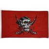 Digni Bandiera Pirata su Un Panno Rosso - 90 x 150 cm Sticker Gratis