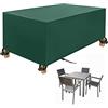 GYCQRS Coperture per Mobili da Giardino, Impermeabile Anti-UV Antivento Resistente allo Strappo Oxford Copertura Tavolo Esterno (260x120x90cm) Verde