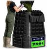 KADAX Compostiera Giardino plastica | composter rifiuti Giardino | bidone Compost Stabile | Resistente UV | biorifiuti riciclo