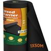 iropro Telo Pacciamatura 1m x 50m, 100g/m² Telo Anti Erbacce Orto, Giardino, Stabilizzazione ai Raggi UV, Barriere Contro Le Erbe Infestanti, Tessuto Non Tessuto Telo di Pacciamatura, Nero