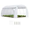 Outsunny Serra da Giardino a Tunnel 3.97x3x2 m con Porte Avvolgibili e Finestre, Serra per Orto con Struttura in Acciaio Zincato e Copertura PE, per Orto Verdure Fiori, Bianco