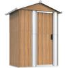 vidaXL Casetta da Giardino Marrone 126x97,5x177 cm in Acciaio zincato