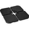 Outsunny Base per Ombrellone da Giardino Impilabile in Plastica, Basamento per Ombrellone con Maniglia per Supporto a Croce, Riempibile con 60 kg di Acqua o 80 kg di Sabbia, 100x100x8 cm, Nero