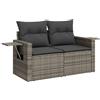 vidaXL Divano da Giardino con Cuscini 2 Posti Grigio in Polyrattan